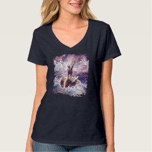 Camiseta Girafa Unicornio en bicicleta espacial