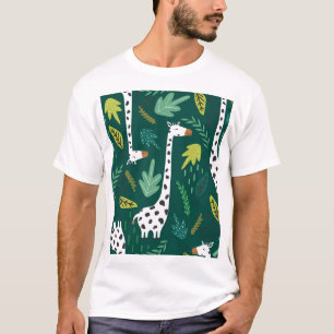 Camiseta Girafas coloridas: Patrón animal decorativo.