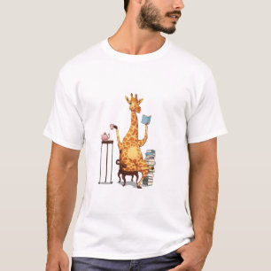 Camiseta Girafas, libros y obsequios de té