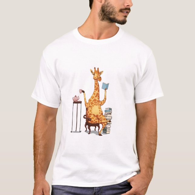 Camiseta Girafas, libros y obsequios de té (Anverso)