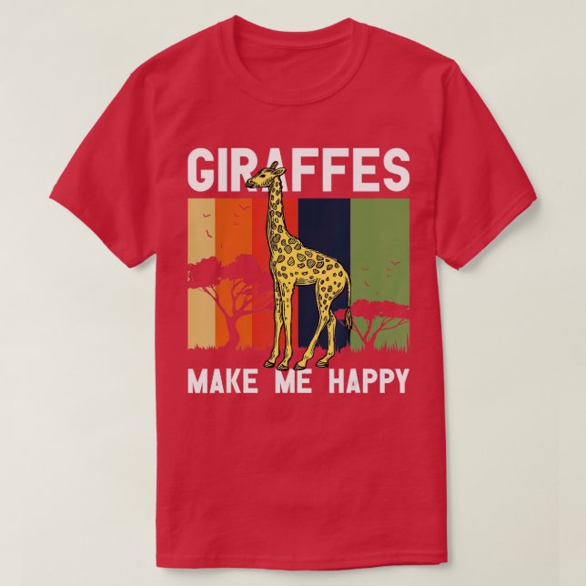 Camiseta Girafes me hacen feliz jirafa amante del zoológico (Diseño del anverso)