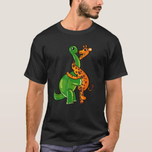 Camiseta Giraffe Abrazando Regalo De Dinosaurio Para Hombre