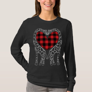 Camiseta Giraffe Amantes Navidades Buffalo Plaid Pajama Ani