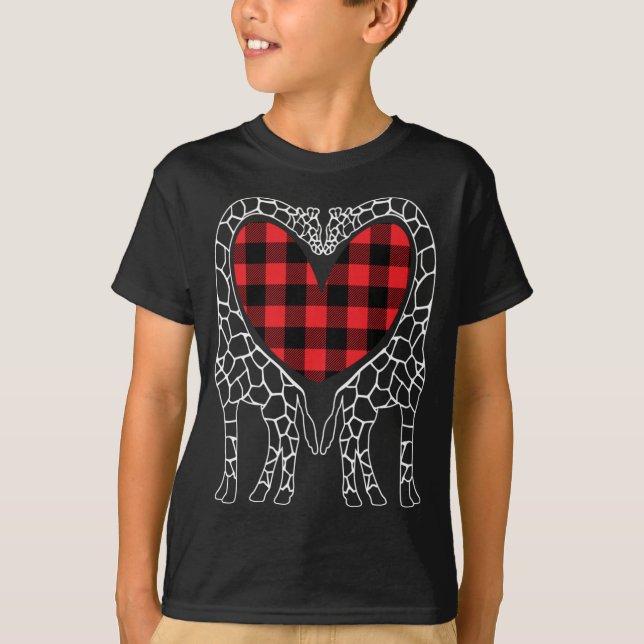 Camiseta Giraffe Amantes Navidades Buffalo Plaid Pajama Ani (Anverso)