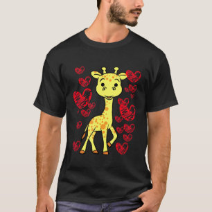 Camiseta Giraffe Amor Día de San Valentín Corazón Anima rom