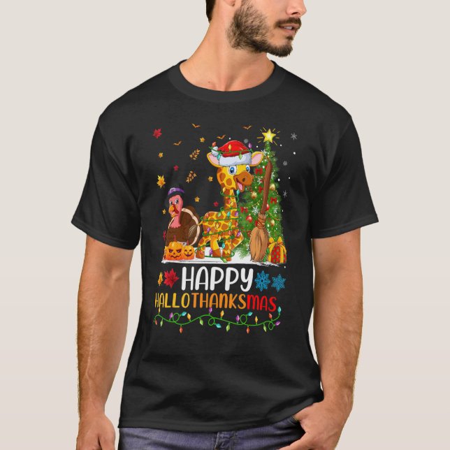 Camiseta Giraffe Animal Happy Giraffe Hellothanksmas (Anverso)