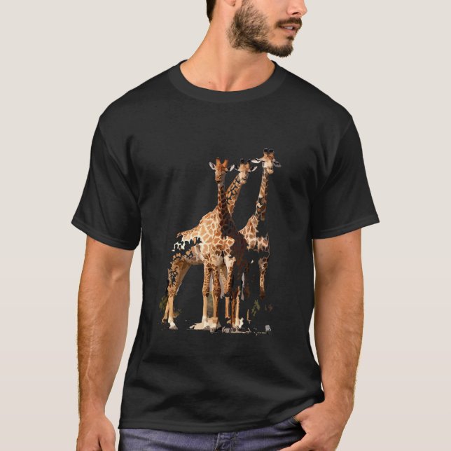 Camiseta Giraffe Animal Husky Character Support Lovely (Anverso)