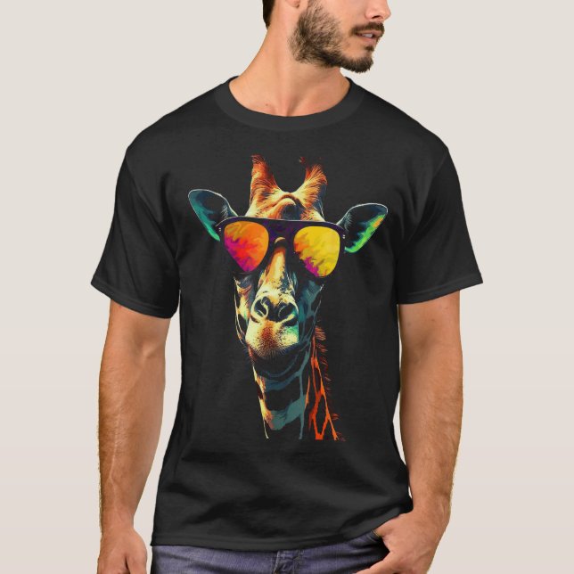 Camiseta Giraffe Artesanía Gafas de sol Animal (Anverso)