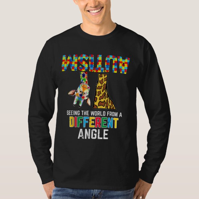 Camiseta Giraffe Autism Seeing World Different Angle Awaren (Anverso)