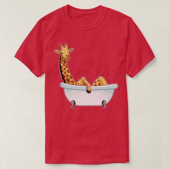 Camiseta Giraffe Bath Bathtub (Diseño del anverso)