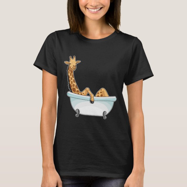 Camiseta Giraffe Bathe Bathtub (Anverso)
