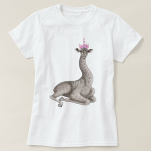 Camiseta Giraffe bebé con un Gorra de unicornio