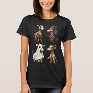 Camiseta Giraffe Boo Zombie Mujeres de traje de halloween