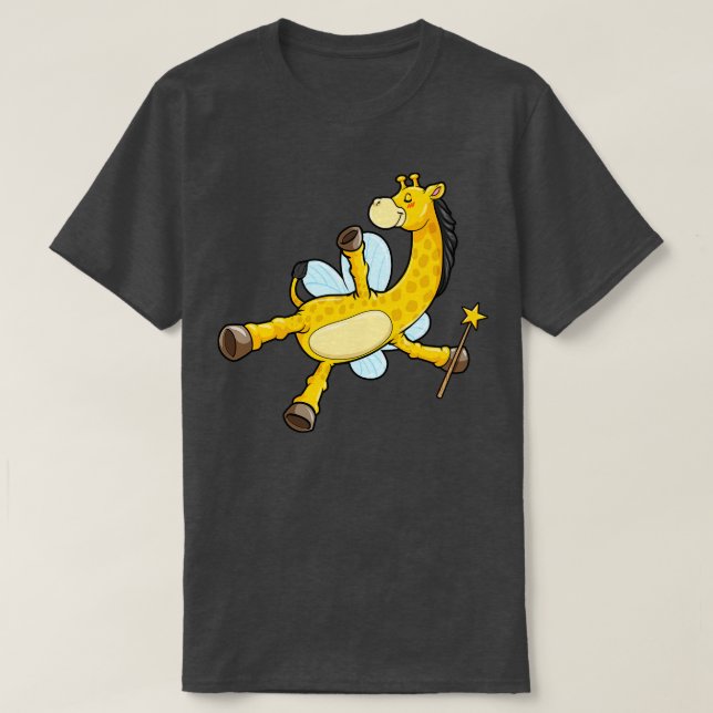 Camiseta Giraffe como abeja con alas y varita mágica (Diseño del anverso)