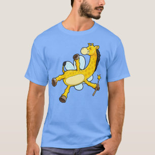 Camiseta Giraffe como abeja con alas y varita mágica