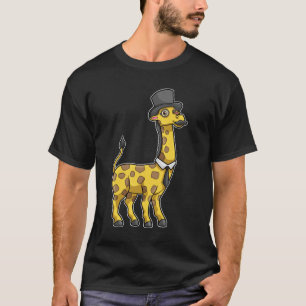 Camiseta Giraffe como Caballero con Gorra, Tie y Mustache