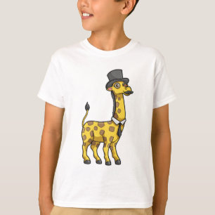 Camiseta Giraffe como Caballero con Gorra, Tie y Mustache
