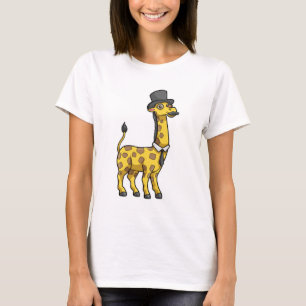 Camiseta Giraffe como Caballero con Gorra, Tie y Mustache