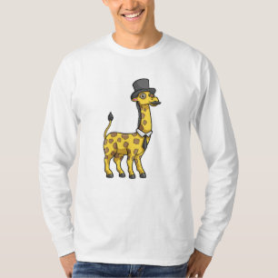 Camiseta Giraffe como Caballero con Gorra, Tie y Mustache
