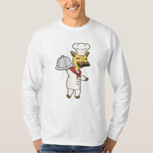 Camiseta Giraffe como chef con plataforma de cocina