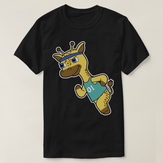 Camiseta Giraffe como corredor con cabeza (Diseño del anverso)