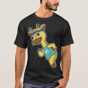 Camiseta Giraffe como corredor con cabeza