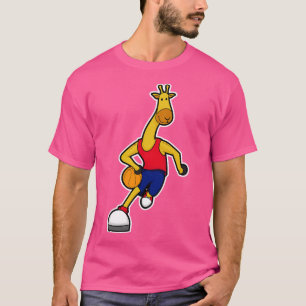 Camiseta Giraffe como jugador de baloncesto con baloncesto
