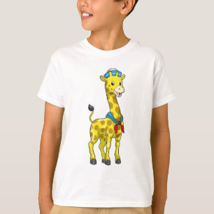 Camiseta Giraffe como marinero con gorra marinero