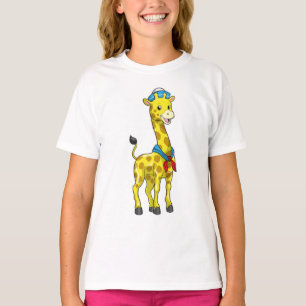 Camiseta Giraffe como marinero con gorra marinero