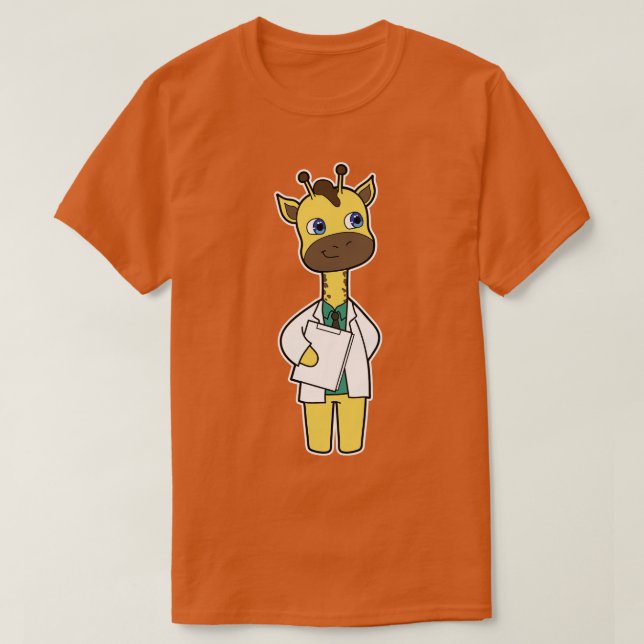 Camiseta Giraffe como Médica con Notepad (Diseño del anverso)