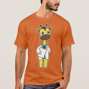 Camiseta Giraffe como Médica con Notepad