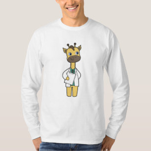 Camiseta Giraffe como Médica con Notepad