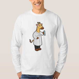 Camiseta Giraffe como Médica con tubo de prueba