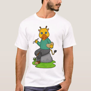 Camiseta Giraffe como pintor con pincel de pintura