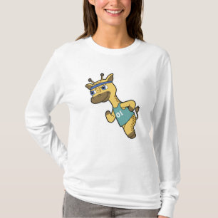 Camiseta Giraffe como trotamundos en correr con la cabeza