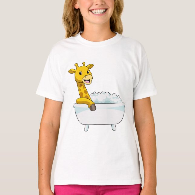 Camiseta Giraffe con bañera con espuma (Anverso)