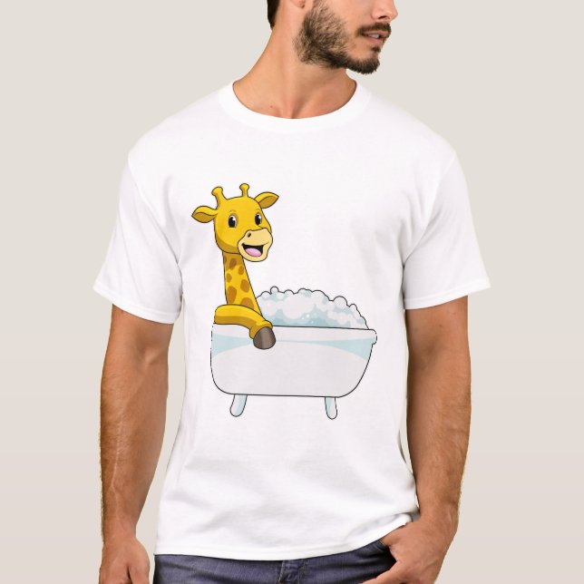 Camiseta Giraffe con bañera con espuma (Anverso)