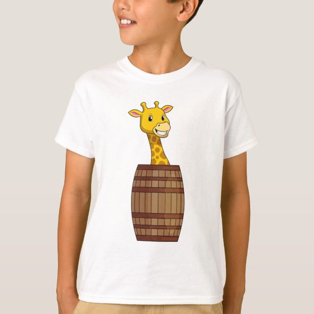 Camiseta Giraffe con barril (Anverso)