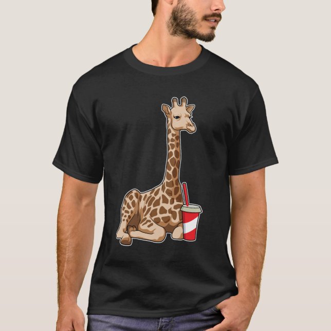 Camiseta Giraffe con bebida (Anverso)