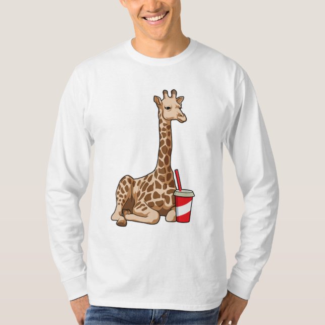 Camiseta Giraffe con bebida (Anverso)
