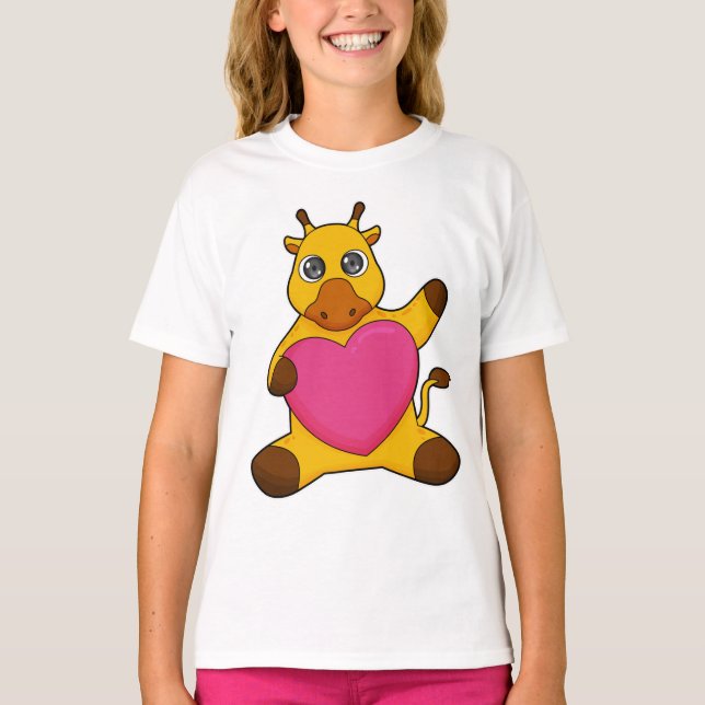 Camiseta Giraffe con corazón (Anverso)