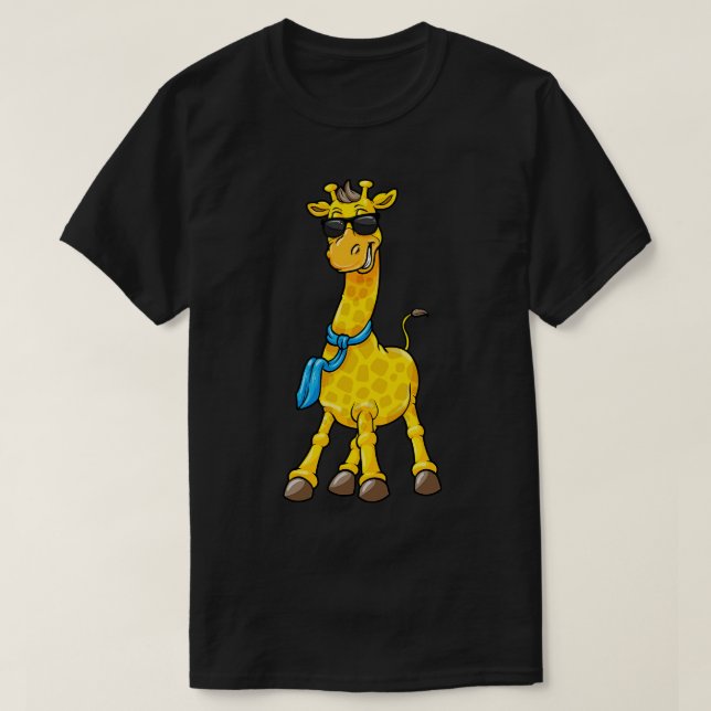 Camiseta Giraffe con gafas de sol y bufanda (Diseño del anverso)