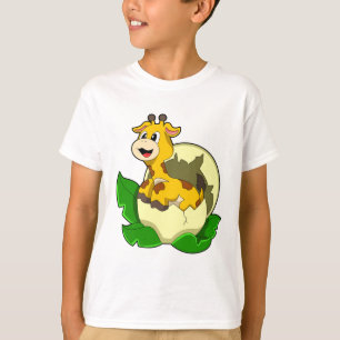 Camiseta Giraffe con hojas y huevos