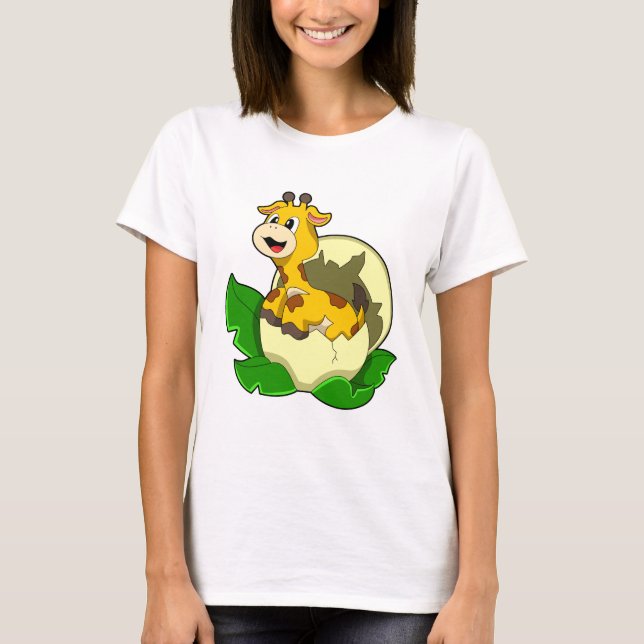Camiseta Giraffe con hojas y huevos (Anverso)