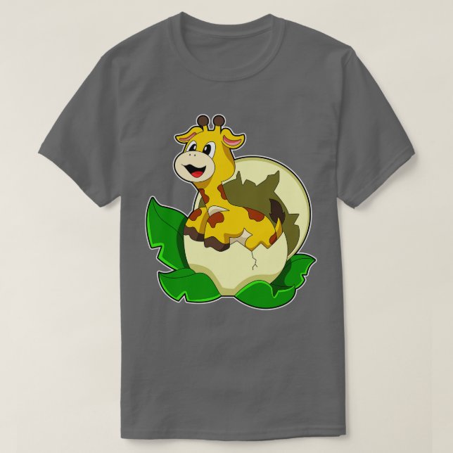 Camiseta Giraffe con huevo de hojas (Diseño del anverso)
