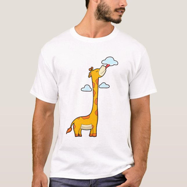 Camiseta Giraffe con nubes (Anverso)