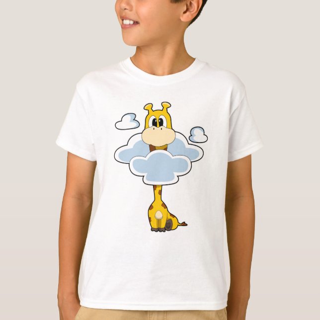 Camiseta Giraffe con nubes (Anverso)
