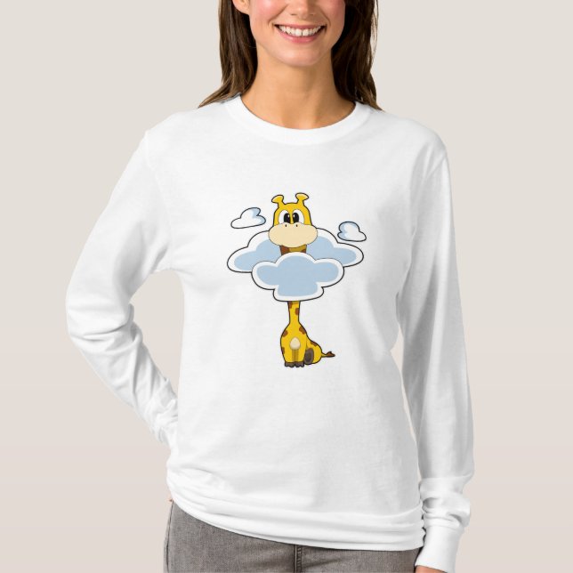 Camiseta Giraffe con nubes (Anverso)