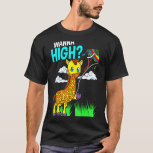 Camiseta Giraffe Cuta Con Cometa Voladora Para Niños Giraff
