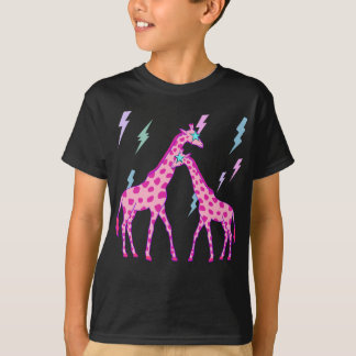 Camiseta Giraffe de arte de los adormidera, arte de los per
